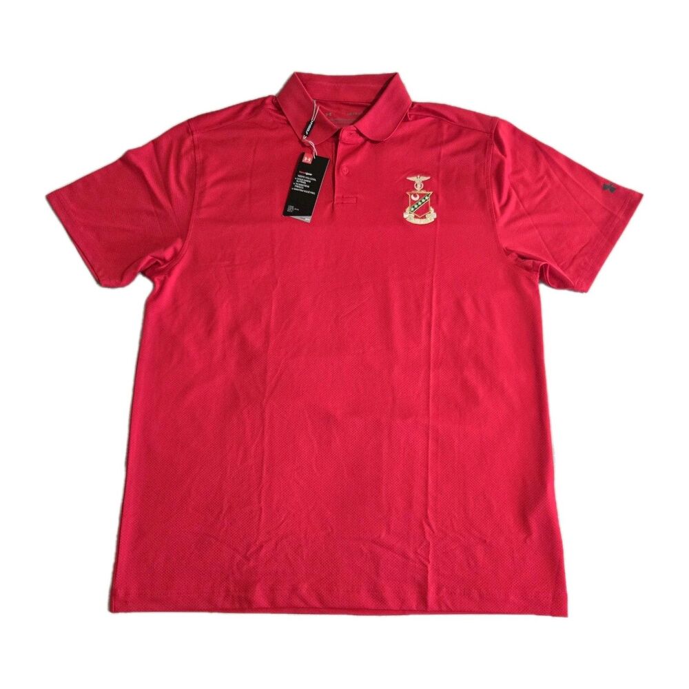 Kappa Sigma Under Armour Heat Gear Golf Polo Shirt Red NWT Size Large Men's